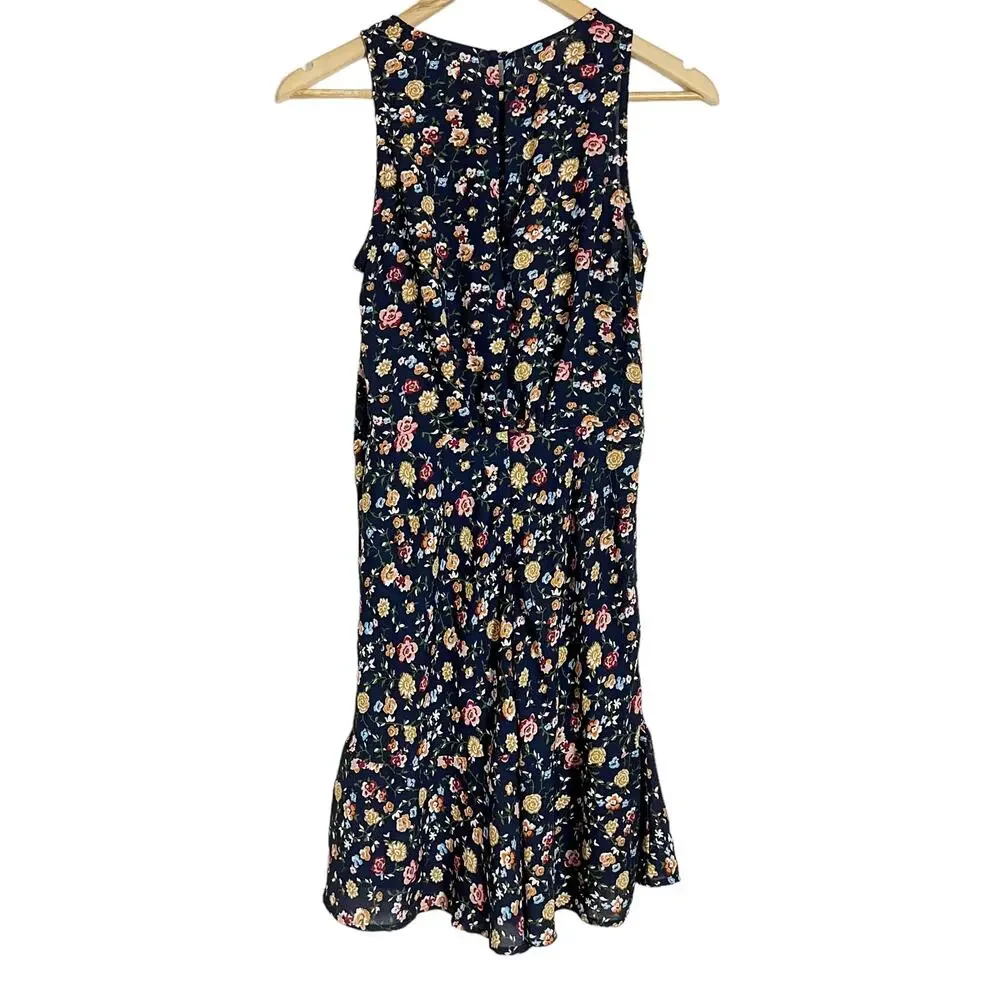 J.Crew Mercantile Black Floral Sleeveless Dress Size 4 - Picture 4 of 10
